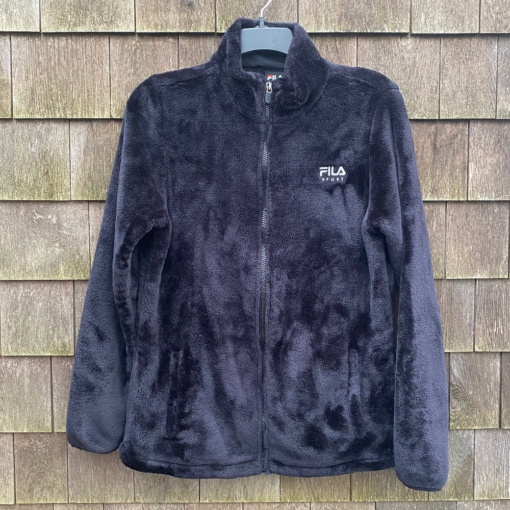 Womens Fila Faux Fur Zip-Up Jacket Sz L